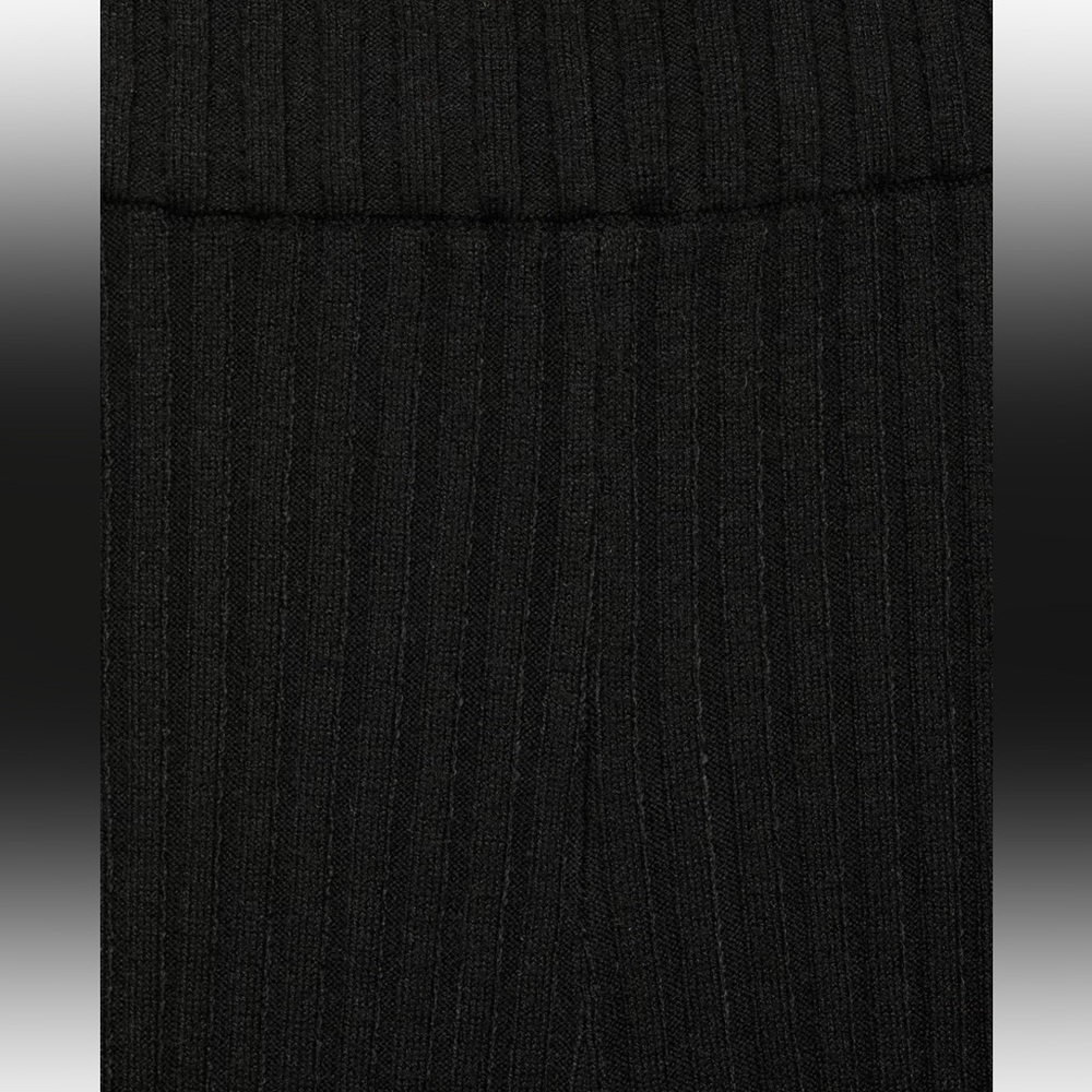 Mango Flared Ribbed Knitted Leggings Pants in Black sz XS - Picture 3 of 8